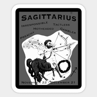 Sagittarius Negative Traits Sticker